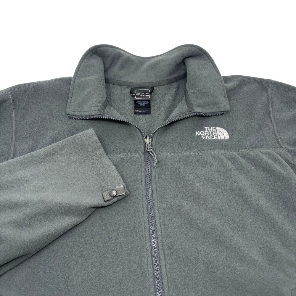 The North Face Large Gray Full Zip Soft Fleece Long Sleeve Pullover Sweater
